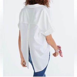 Madewell NWT Courier Button-Back Shirt white